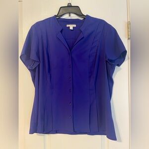 Dana Buchman Deep Purple Button Down Shirt